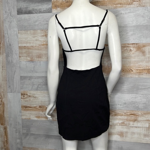 Free People Bring It Back Printed Cut-Out dress black size medium - Picture 3 of 8